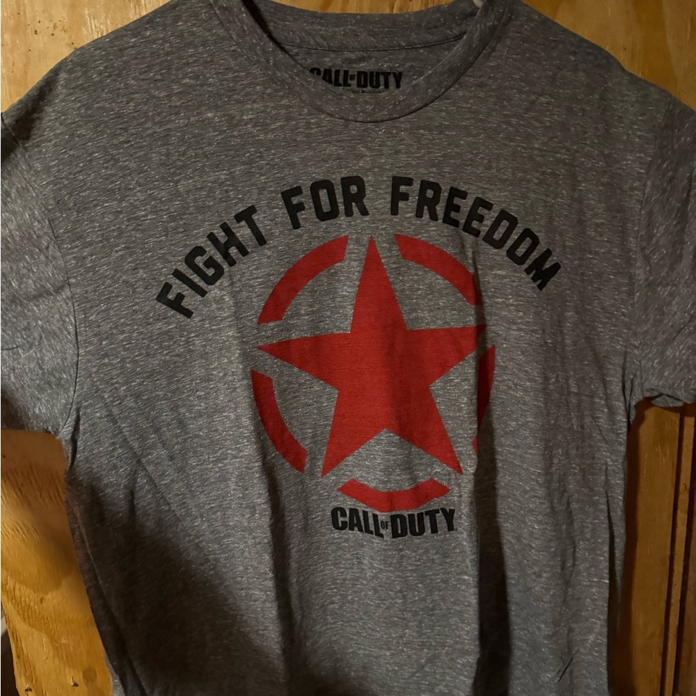 Gray T-Shirt with Red Star